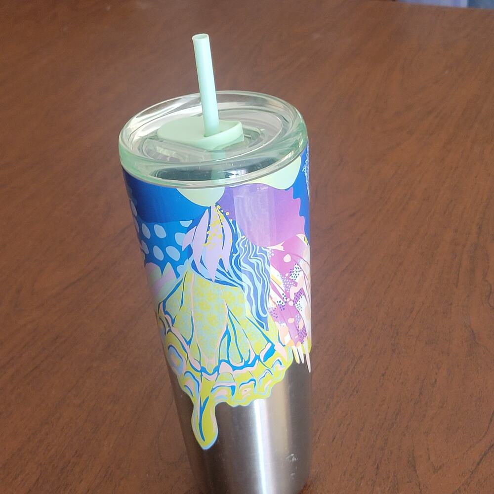 Starbucks Stainless Steel with lid Canna Lily Butterfly Hot & Cold Tumbler 24oz